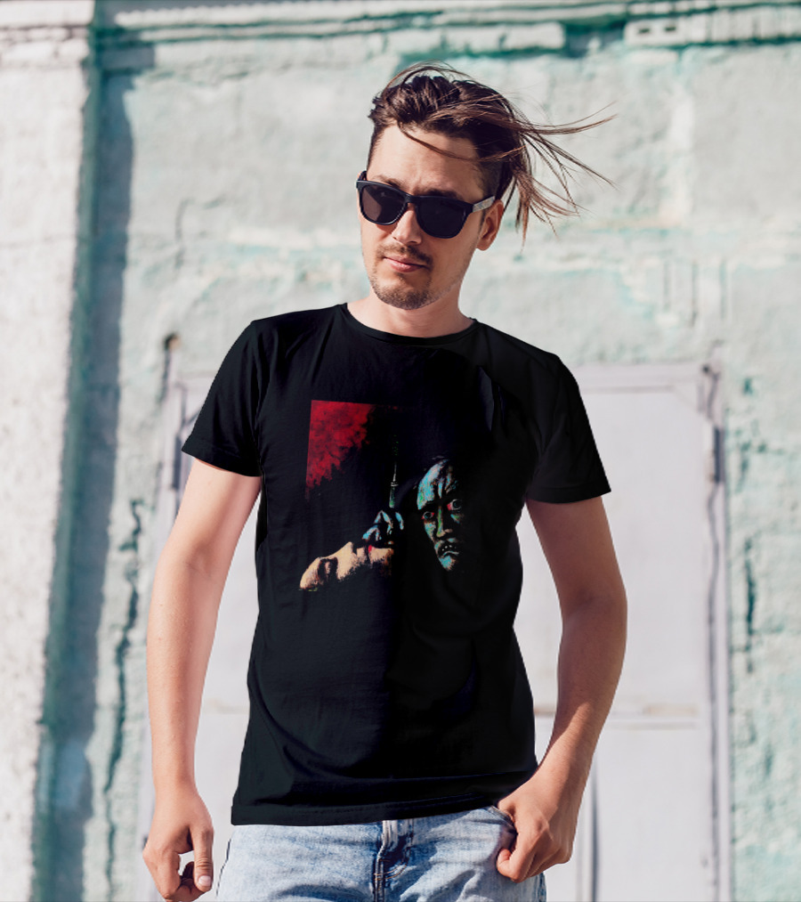 Dr Blood Horror Dark Art Syringe Face Shadows T-Shirt