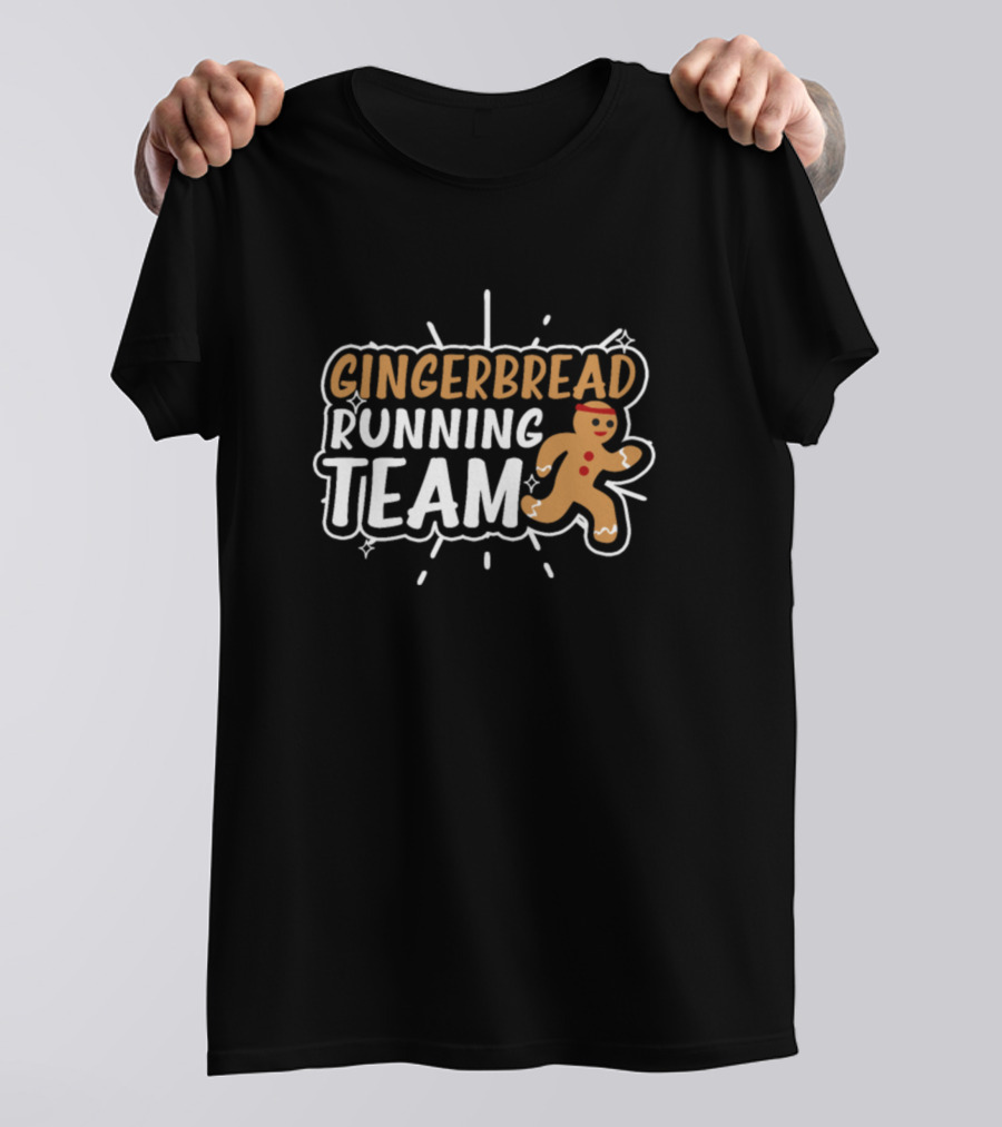 Gingerbread Running Team Christmas Fitness T-Shirt