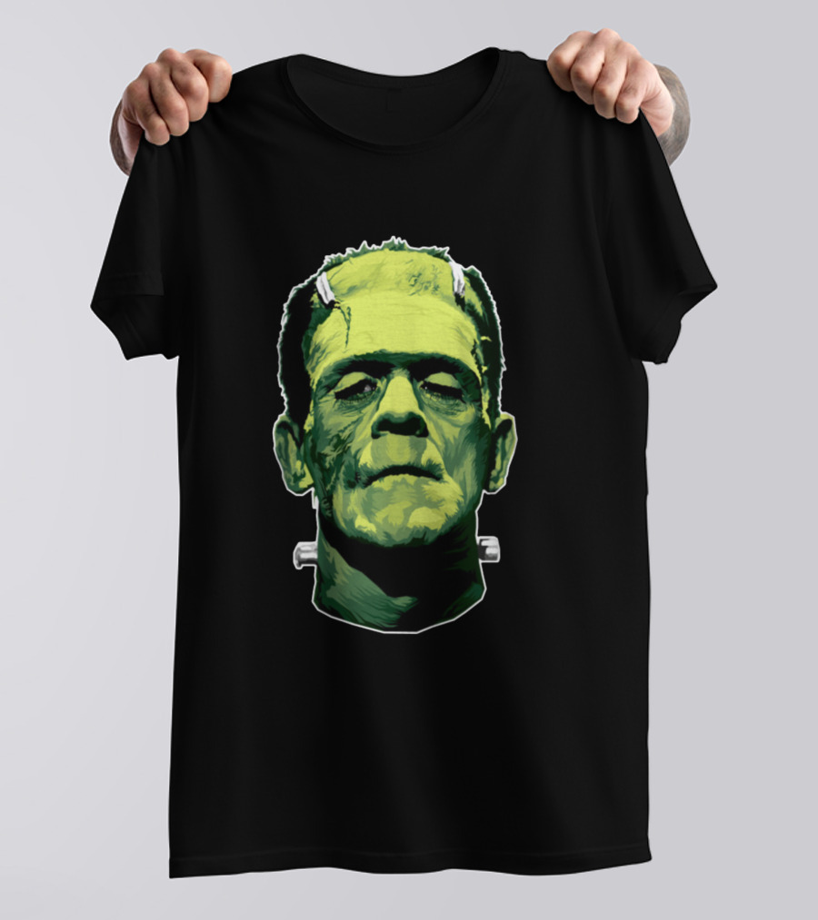 Frankenstein Face Iconic Horror Movies Fans Classic Monster T-Shirt