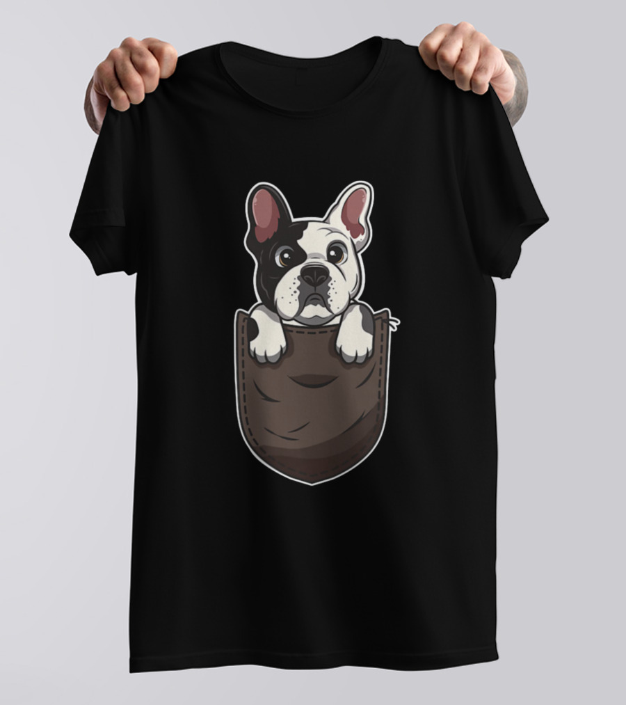 French Bulldog In Pocket Cute Dog Valentine T-Shirt