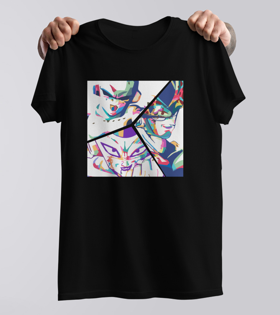 Frieza Buu Cell Dragon Ball Villains Collage T-Shirt