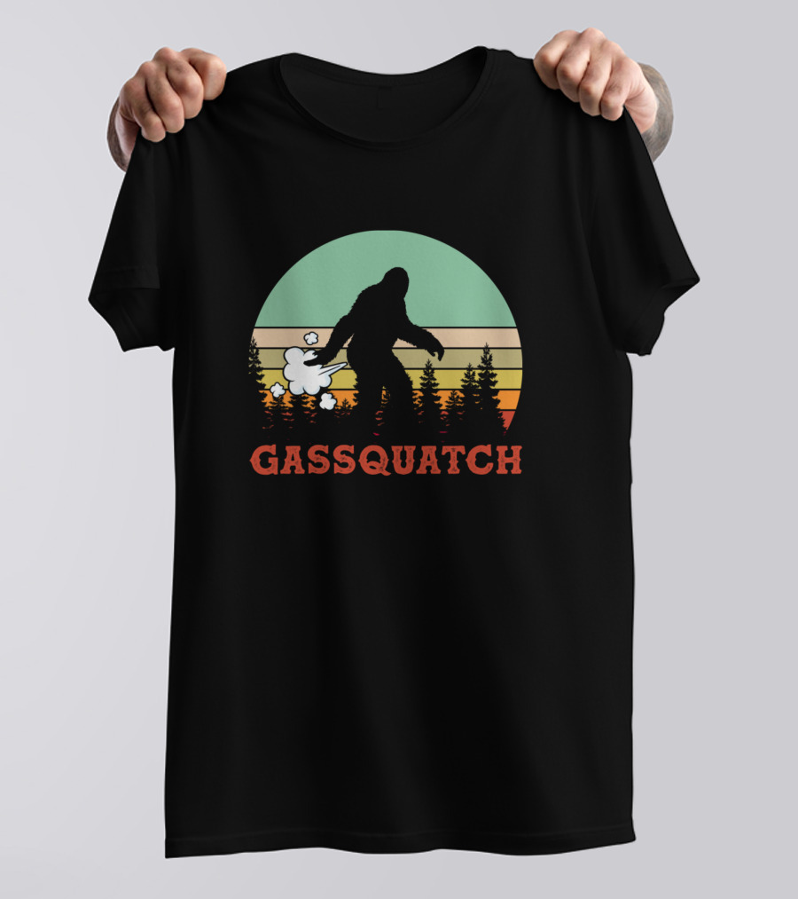 Gassquatch Vintage Bigfoot Retro Forest Farting T-Shirt