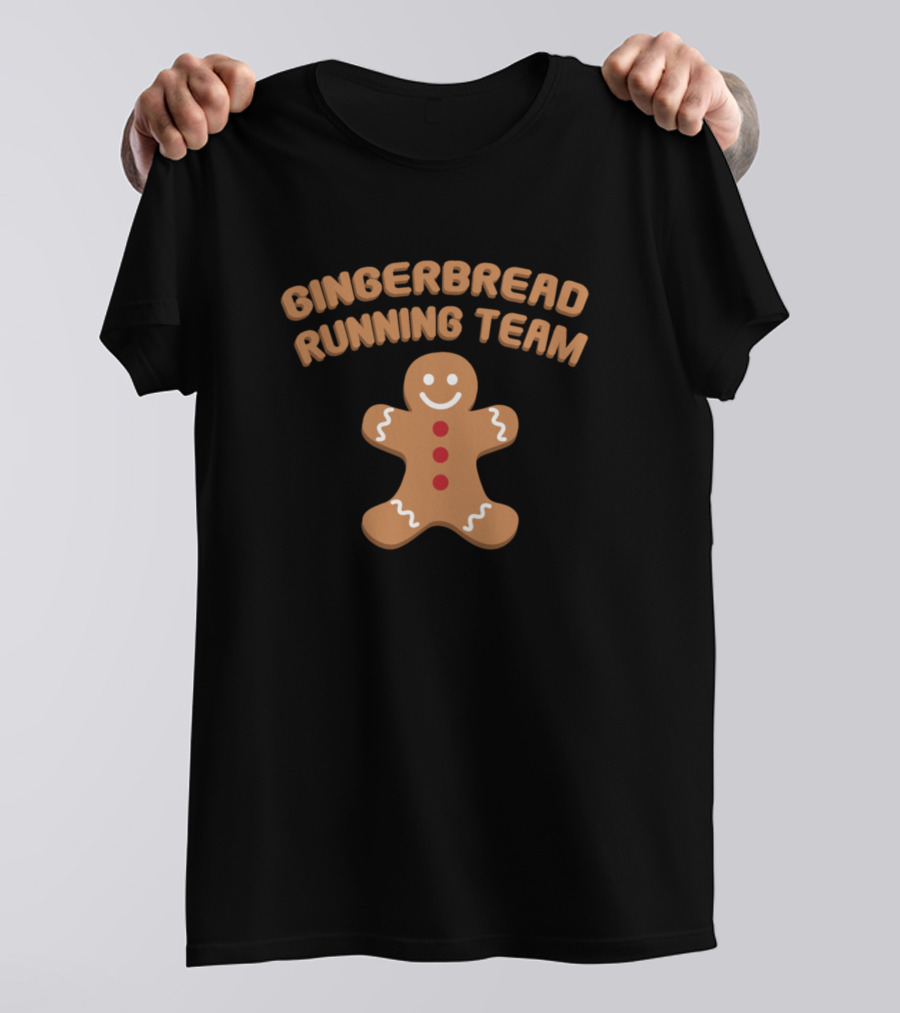 Gingerbread Running Team You Can't Catch Me Funny Christmas Cookie T-Shirt