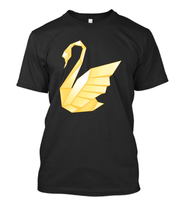 Golden Yellow Origami Swan T-Shirt