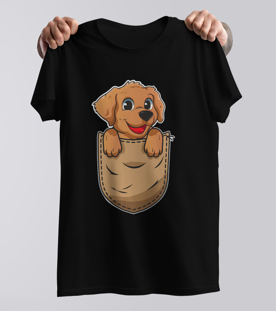 Goldendoodle In Pocket Cute Funny Dog Valentine T-Shirt