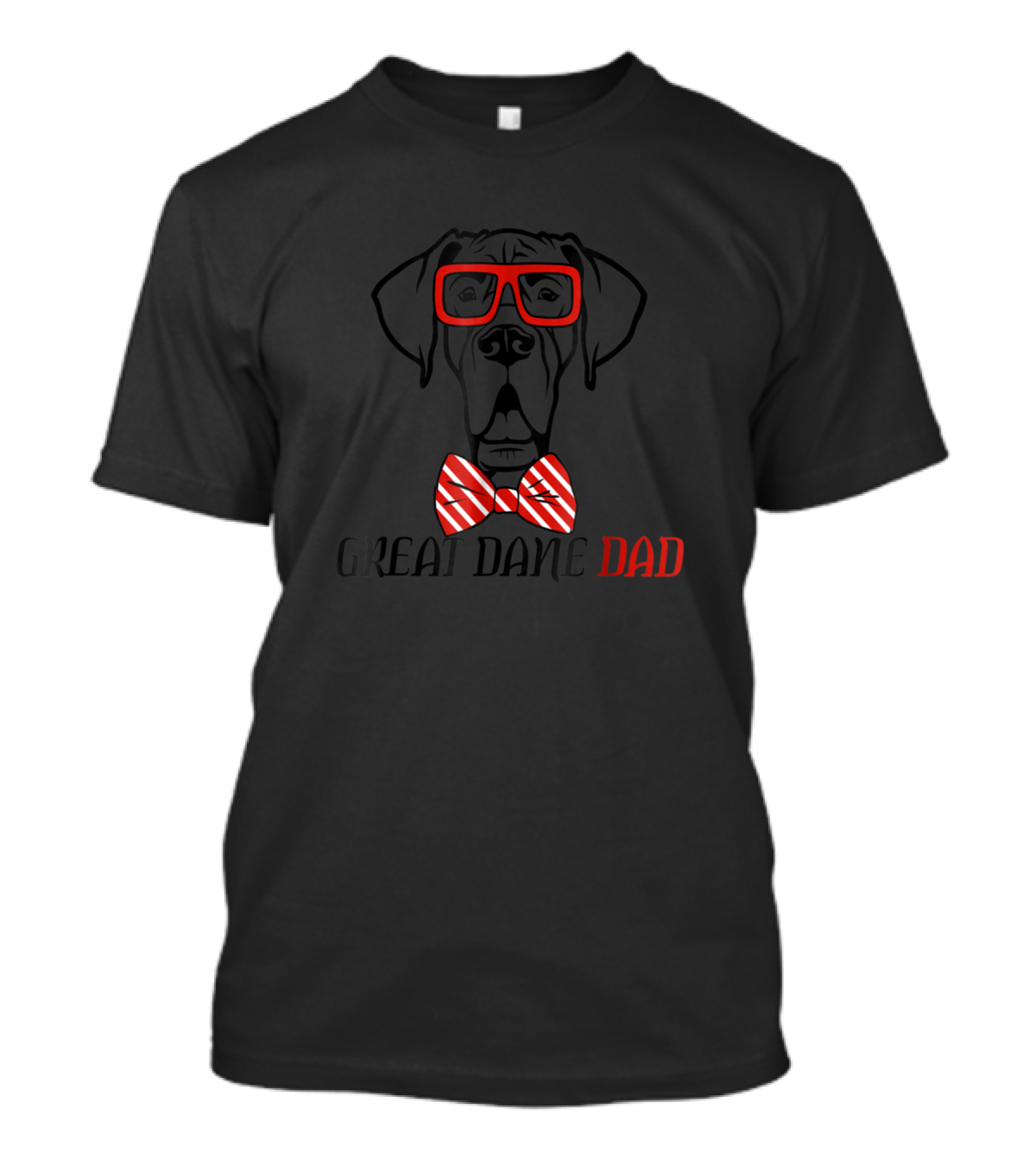 Great Dane Dad Glasses Bow Tie T-Shirt
