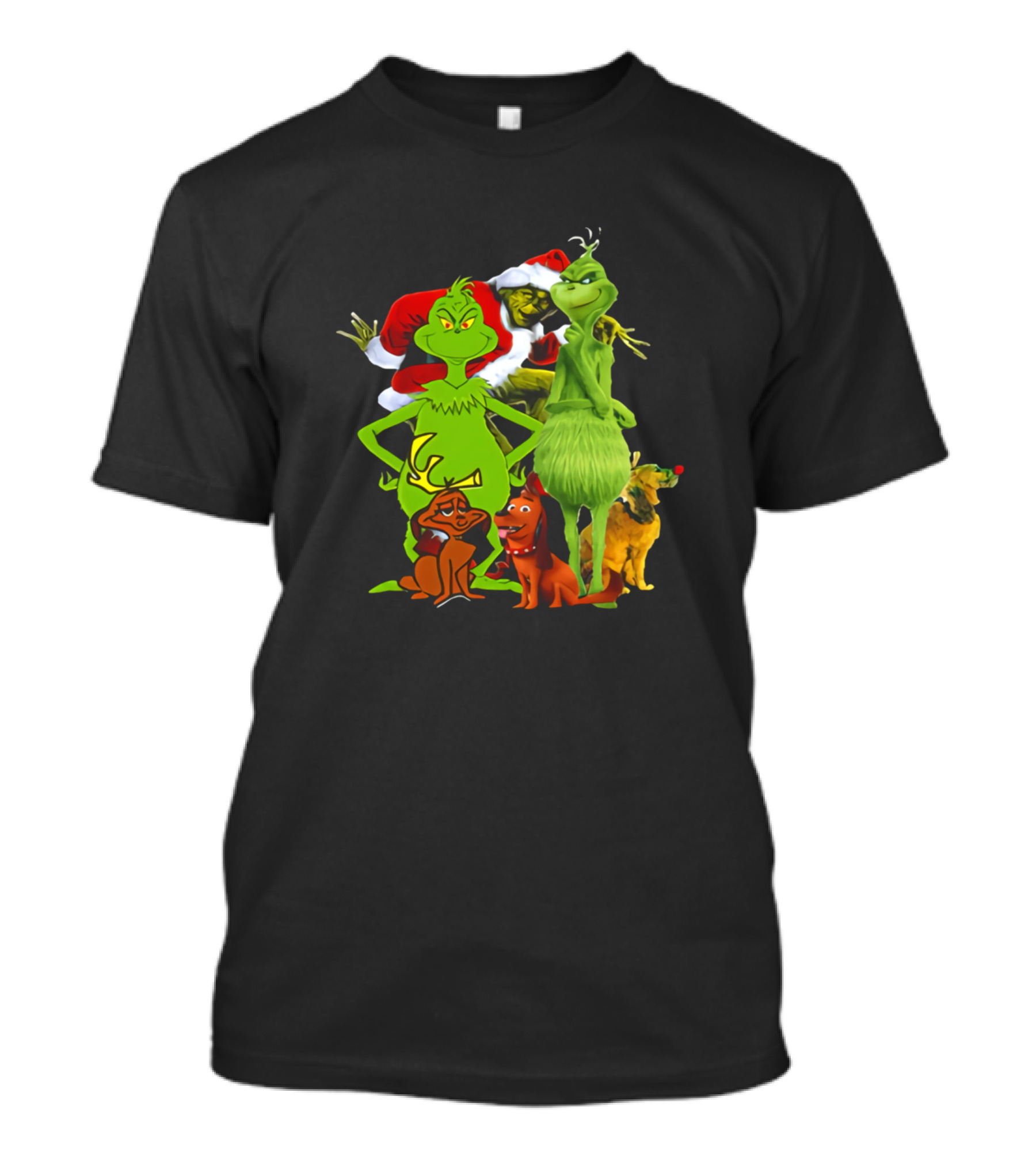 Grinch Friend Multiple Grinch Versions With Christmas Dogs T-Shirt