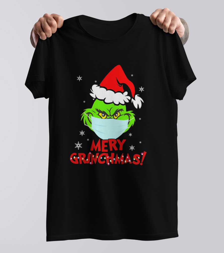 Merry Grinchmas Grinch Mask Holiday Humor T-Shirt