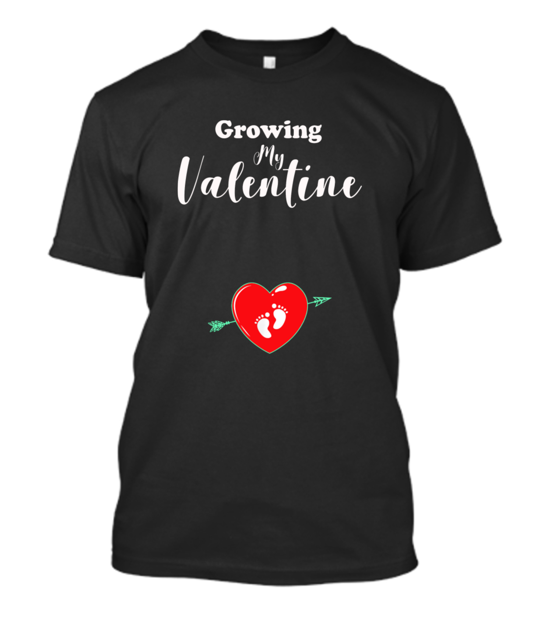 Growing My Valentine Heart Arrow Baby Feet T-Shirt