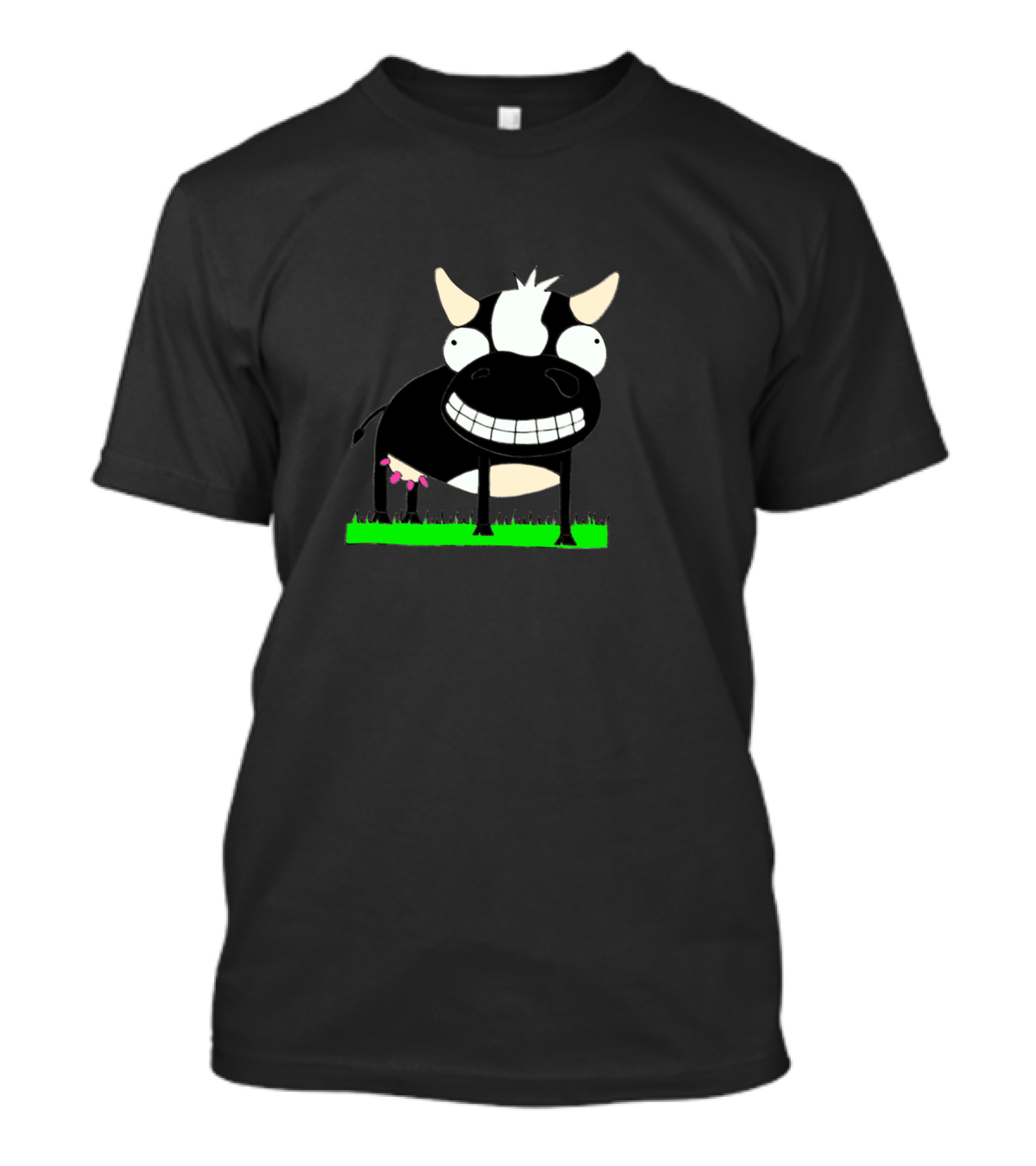 Happy Cow Grinning Cartoon Pasture T-Shirt
