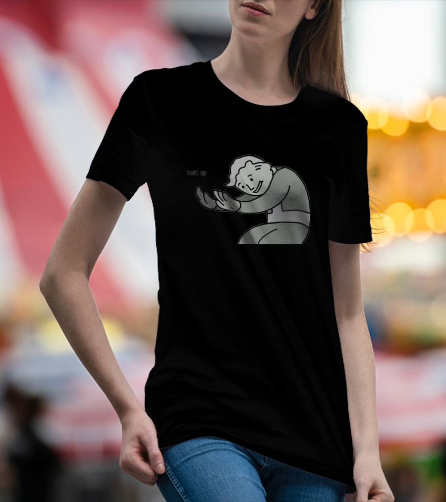Fallout Vault Boy Hold Up Meme T-Shirt