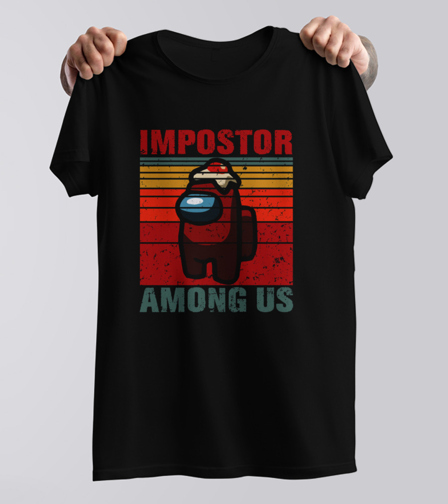 Impostor Among Us Retro Pasta Hat Character T-Shirt