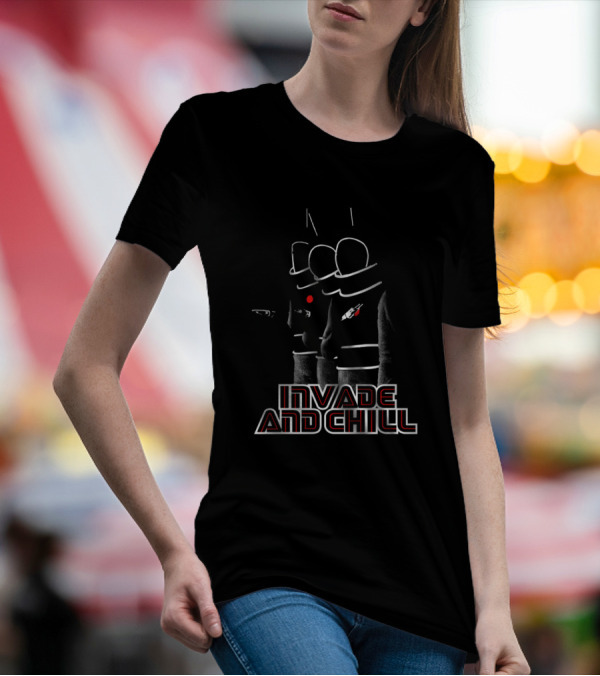 Invade And Chill Retro Sci-Fi Space Explorers T-Shirt