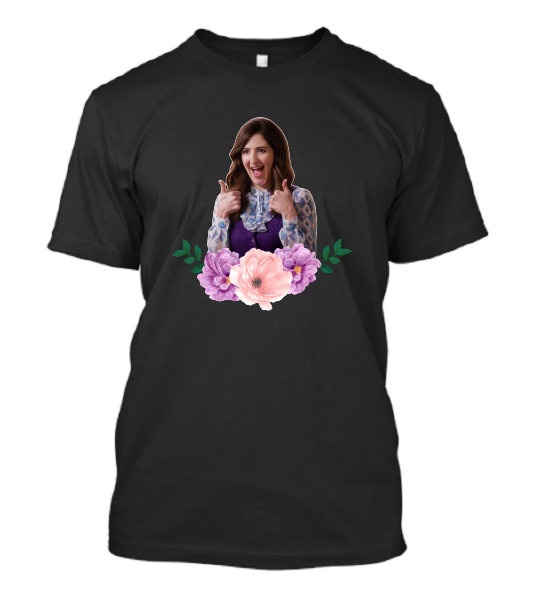 Janet Thumbs Up With Floral T-Shirt