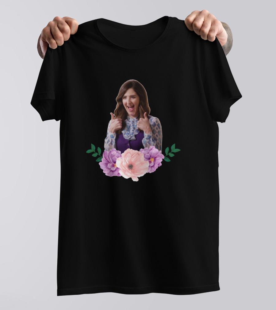 Janet Thumbs Up With Floral T-Shirt