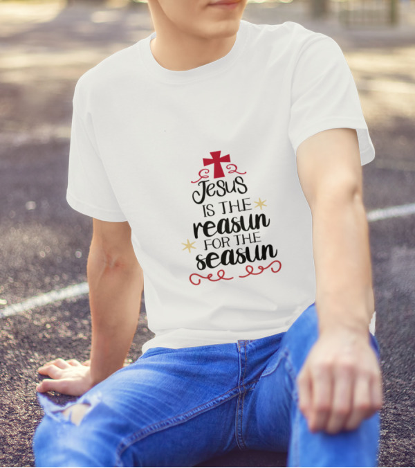Jesus Is The Reasun For The Seasun With Red Cross And Stars T-Shirt