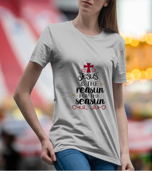 Jesus Is The Reasun For The Seasun With Red Cross And Stars T-Shirt