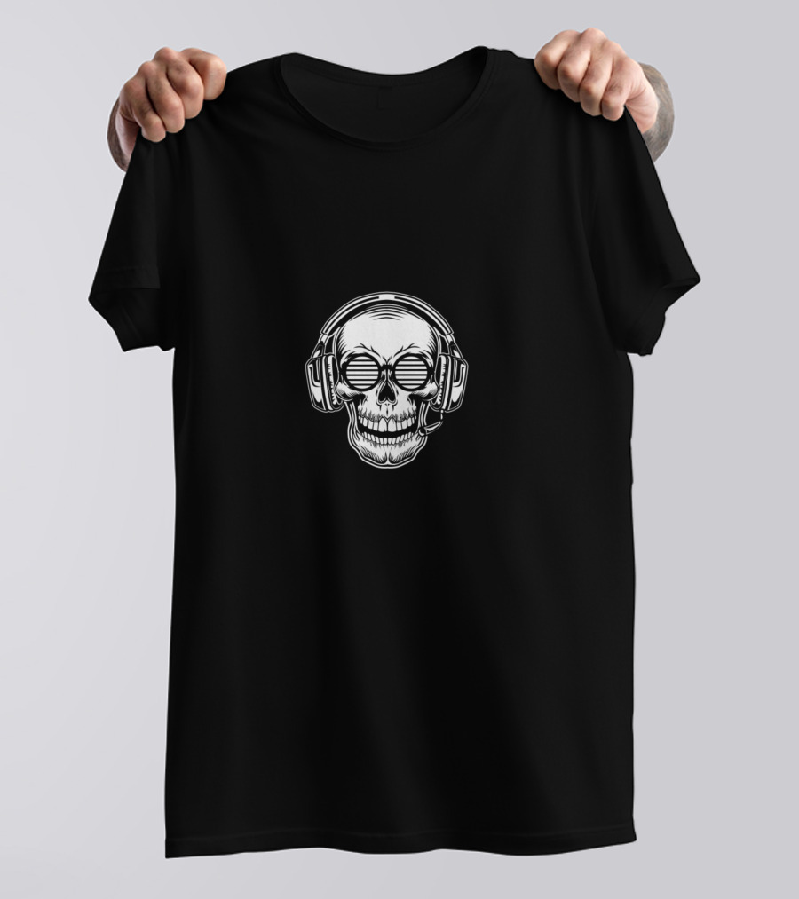 Can't Hear You I'm Gaming Skull Headphones T-Shirt