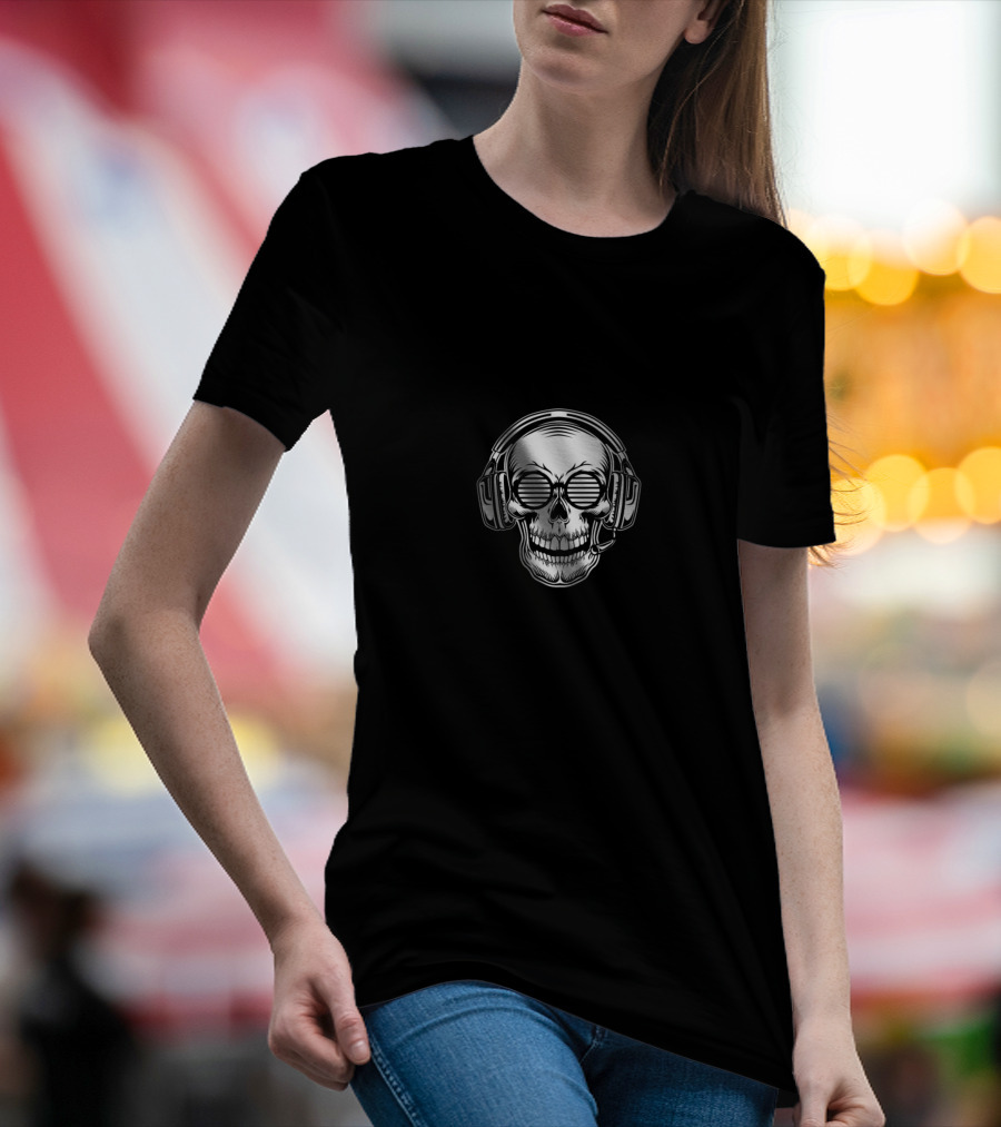 Can't Hear You I'm Gaming Skull Headphones T-Shirt
