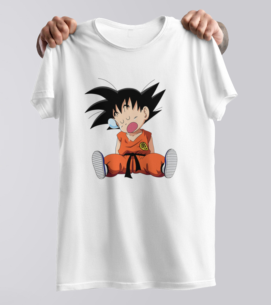 Kid Goku Sleeping Dragon Ball Z Sitting Kung Fu Gi Emblem T-Shirt