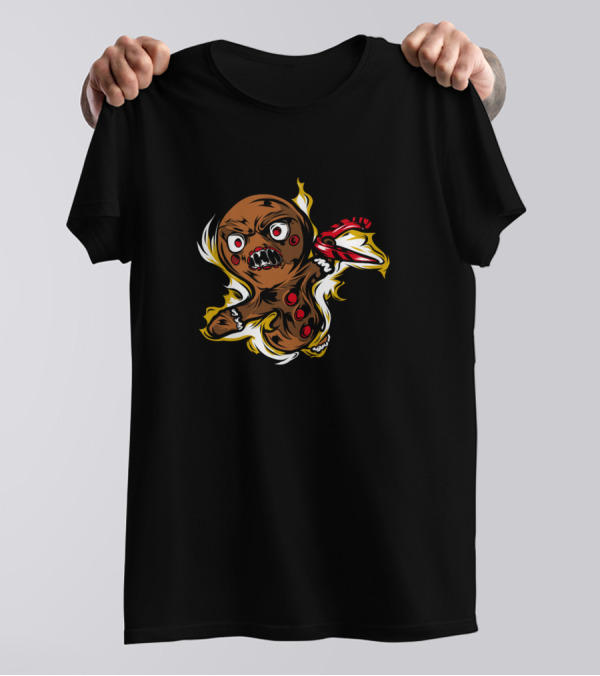 Killer Cookie Gingerbread Rage With Knife T-Shirt