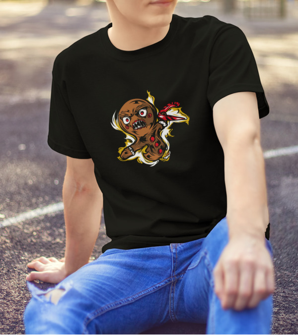 Killer Cookie Gingerbread Rage With Knife T-Shirt