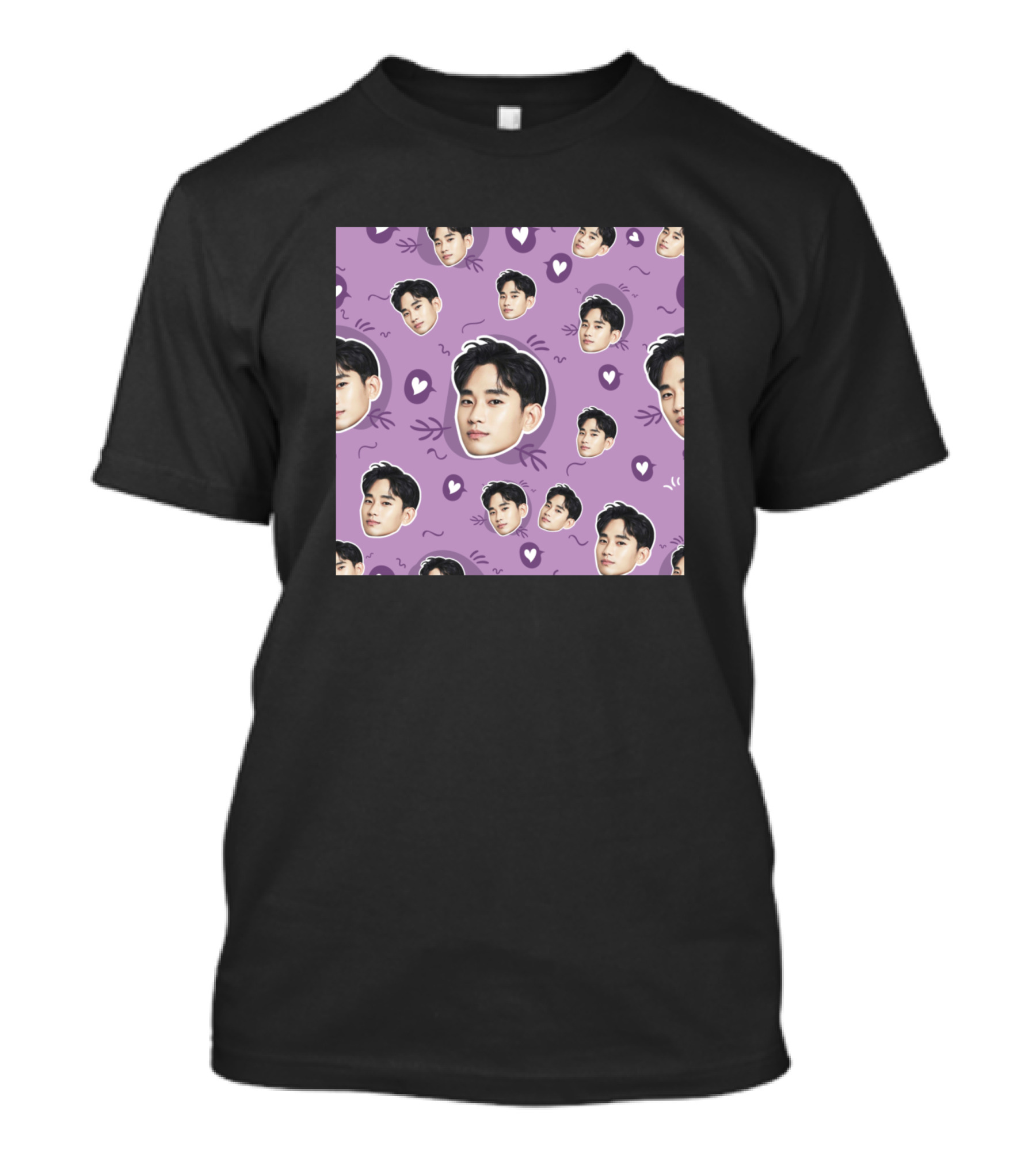 Kim Soo Hyun It's Okay To Not Be Okay Heart Pattern Face Repeats T-Shirt