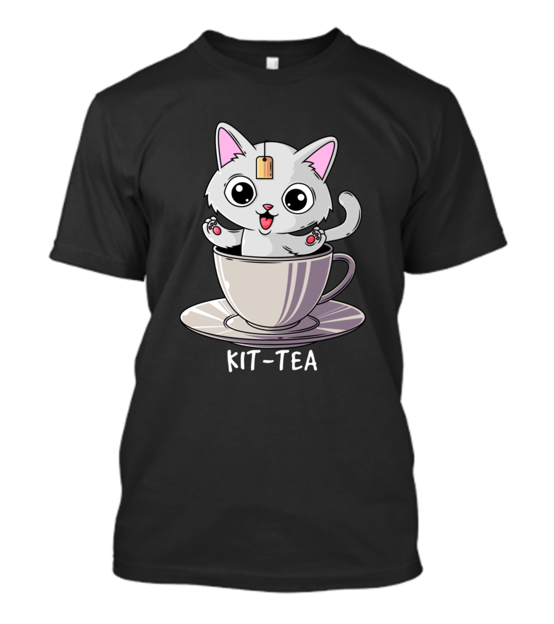Kit Tea Cat Tea Funny Cat Lover Cute Kitty In Teacup T-Shirt