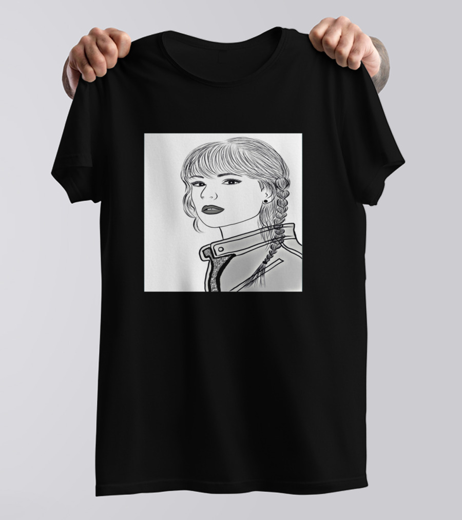 Le Dessin Est Un Art De Fantaisie Portrait Sketch Braided Hair Jacket T-Shirt