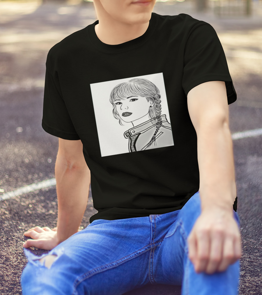 Le Dessin Est Un Art De Fantaisie Portrait Sketch Braided Hair Jacket T-Shirt