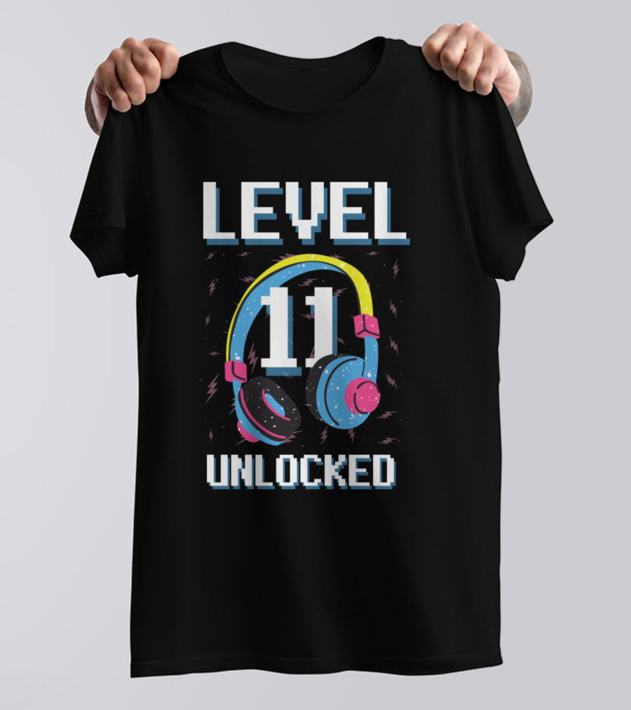 Level 11 Unlocked Gaming Headset Birthday T-Shirt
