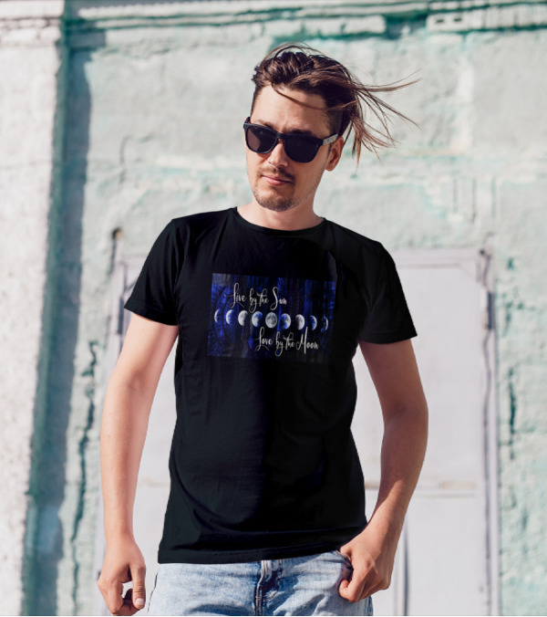 Live By The Sun Love By The Moon Celestial Moon Phases T-Shirt