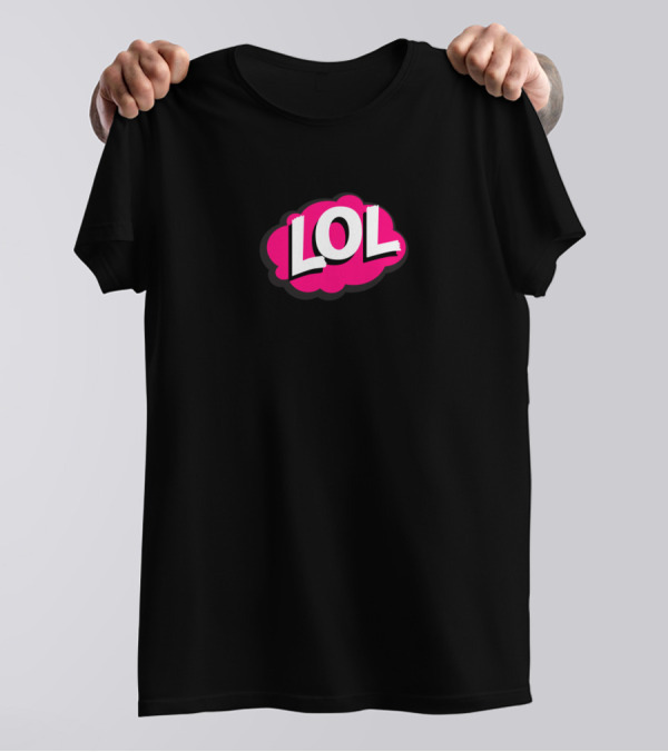 LOL Comic Pop Art Style Pink Burst T-Shirt