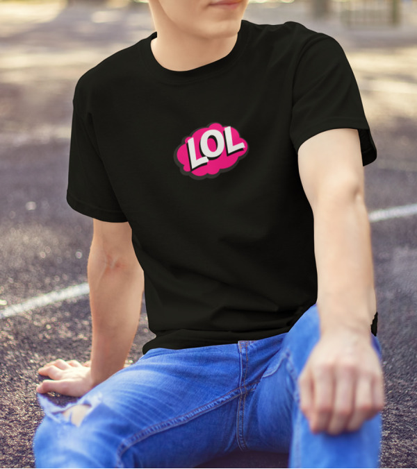 LOL Comic Pop Art Style Pink Burst T-Shirt