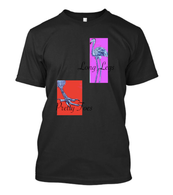 Long Legs Pretty Toes Flamingo On Red And Pink Backgrounds T-Shirt
