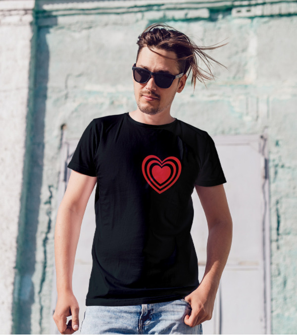 Love Heart Be Kind Red Black T-Shirt