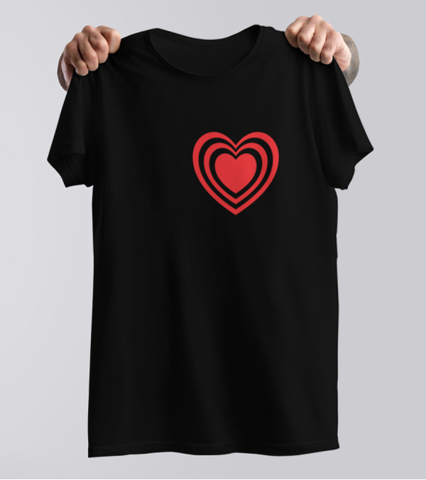 Love Heart Be Kind Red Black T-Shirt