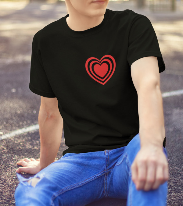 Love Heart Be Kind Red Black T-Shirt