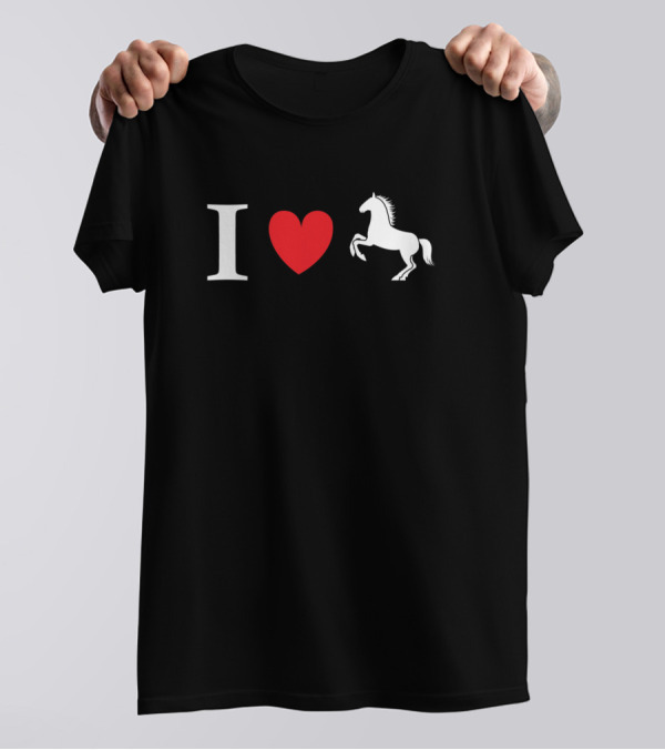 Love Horse Funny Horse Girl Men Horse I Heart Stallion T-Shirt