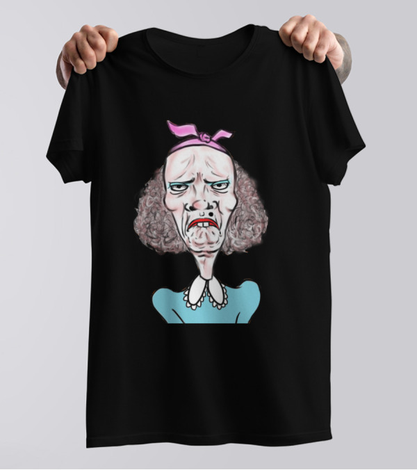 Madame Puachael Caricature With Pink Headband And Blue Dress T-Shirt