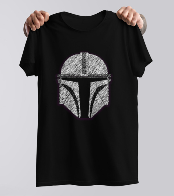 Mandalorian Helmet Sketch T-Shirt