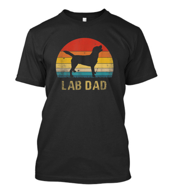 Mens Vintage Lab Dad Funny Labrador Retriever Dog Retro Sunset T-Shirt