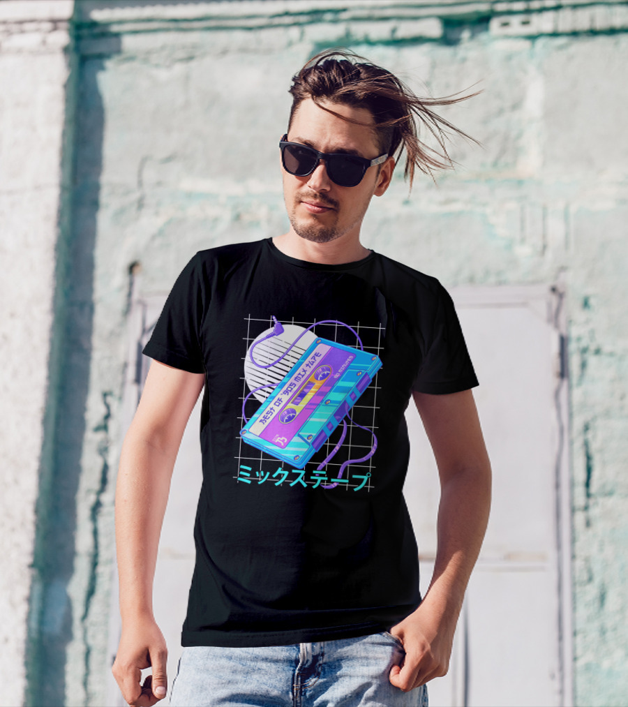 Mixtape 90s Japanese Otaku Vaporwave Aesthetic Retro Cassette T-Shirt