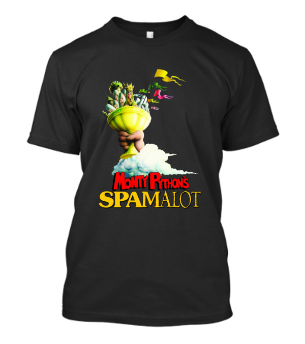 Monty Python's Spamalot Grail-Inspired Imagery With Colorful Flags T-Shirt
