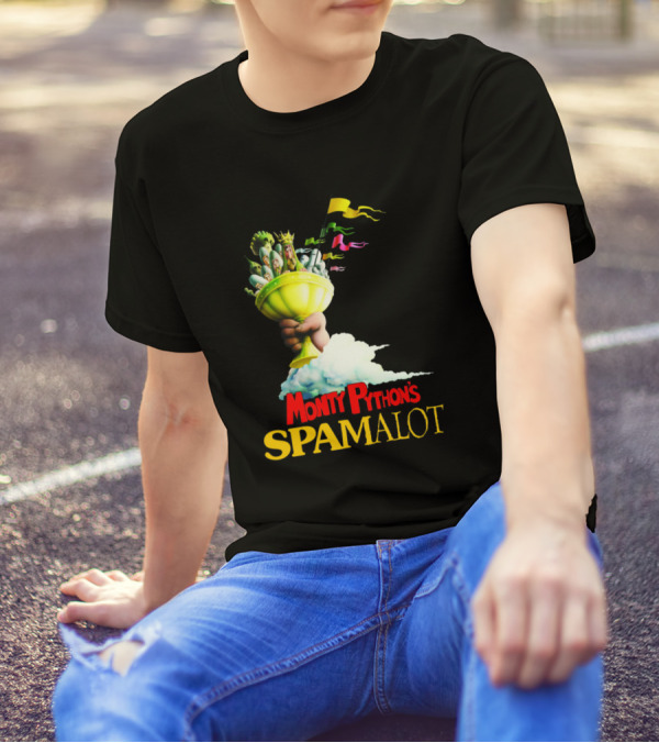 Monty Python's Spamalot Grail-Inspired Imagery With Colorful Flags T-Shirt