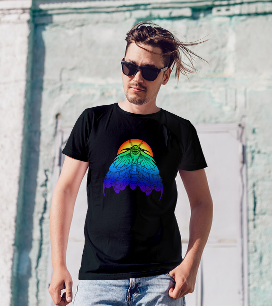 Moth To The Flame Rainbow Spectrum Radiance T-Shirt