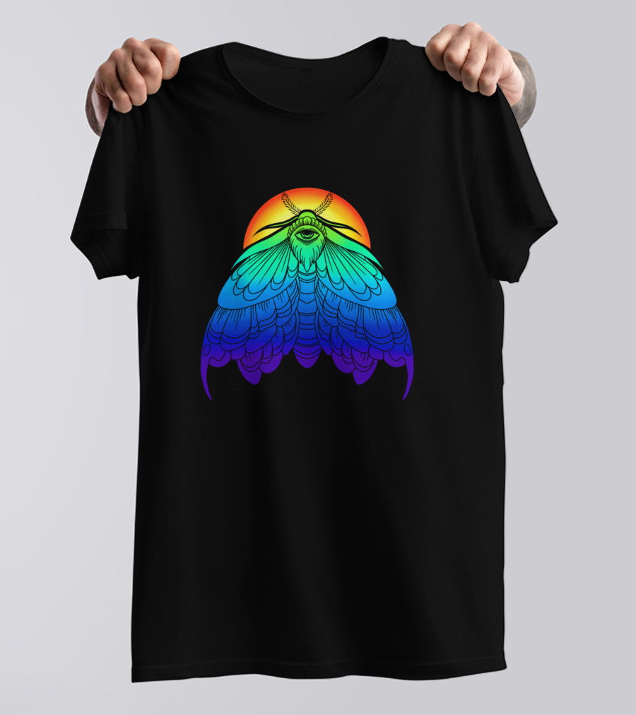 Moth To The Flame Rainbow Spectrum Radiance T-Shirt