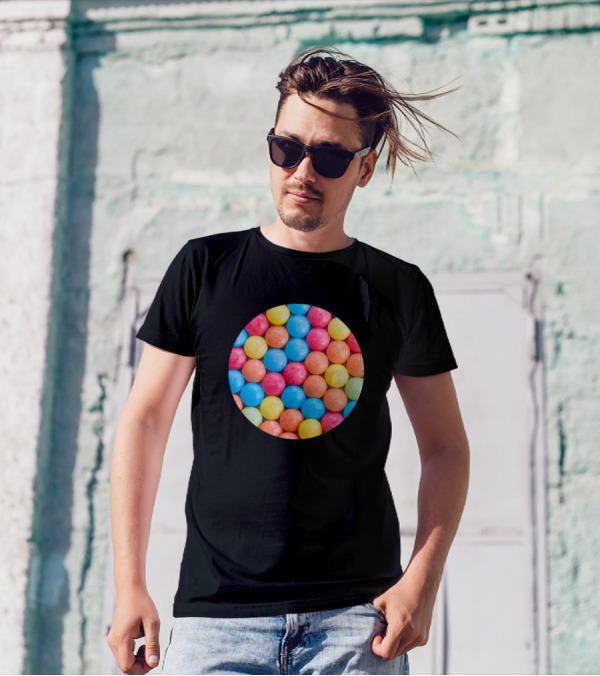 Multicolored Sweet And Sour Candy Sugar Tarts Bright Bubble T-Shirt