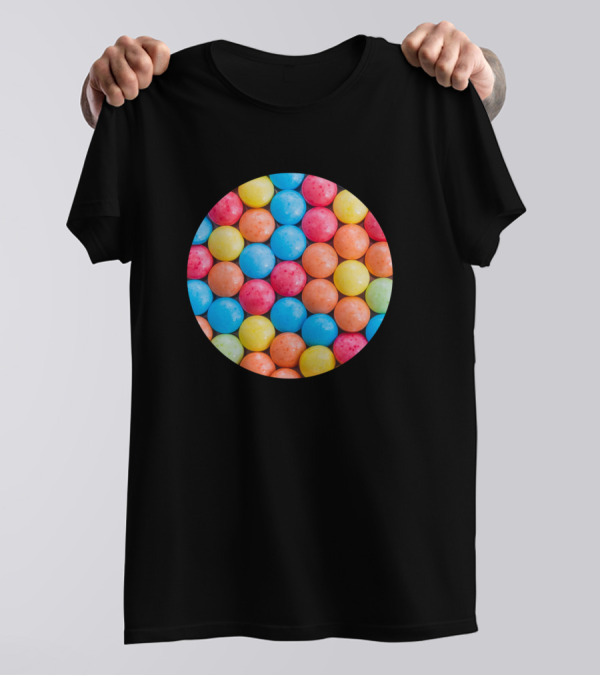Multicolored Sweet And Sour Candy Sugar Tarts Bright Bubble T-Shirt