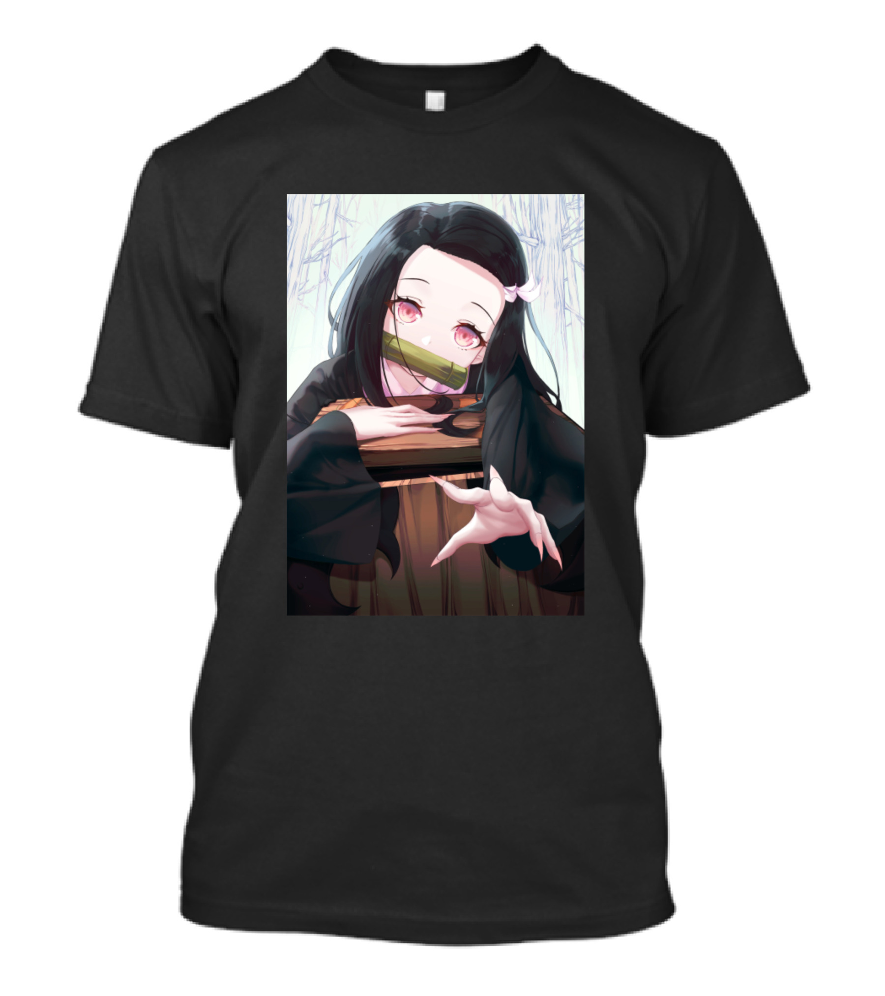 Nezuko Kamado Bamboo Mouthpiece Demon Slayer Anime Character T-Shirt